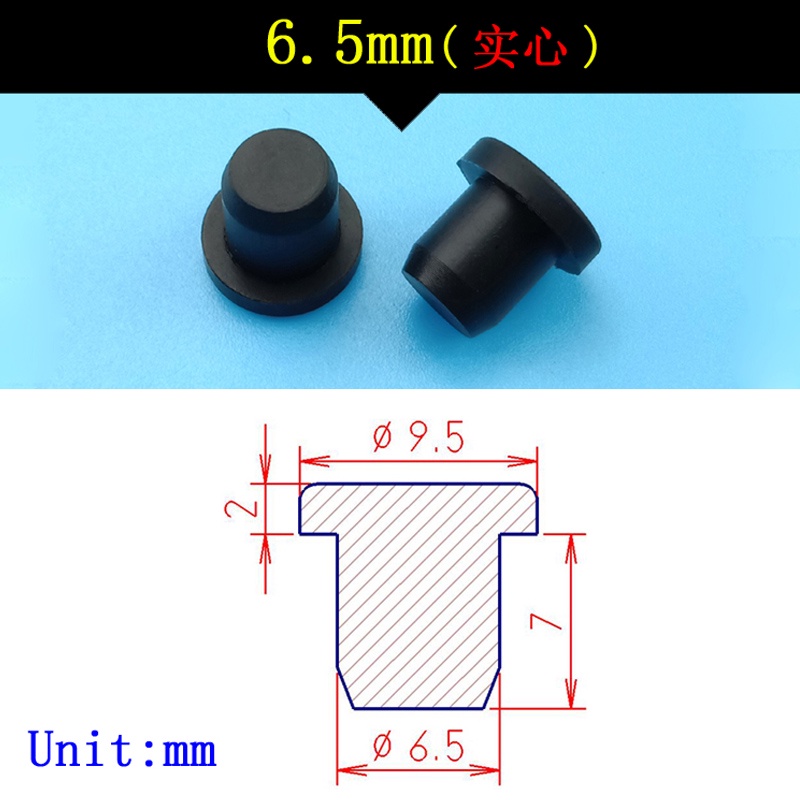 2-10 Chiếc 2.7mm-14mm Cao Su Silicon Nam Lỗ Mũ T Loại Cắm Nút Chặn Đầu Tròn Khoảng Cách Mặt nạ Trắng / Đen