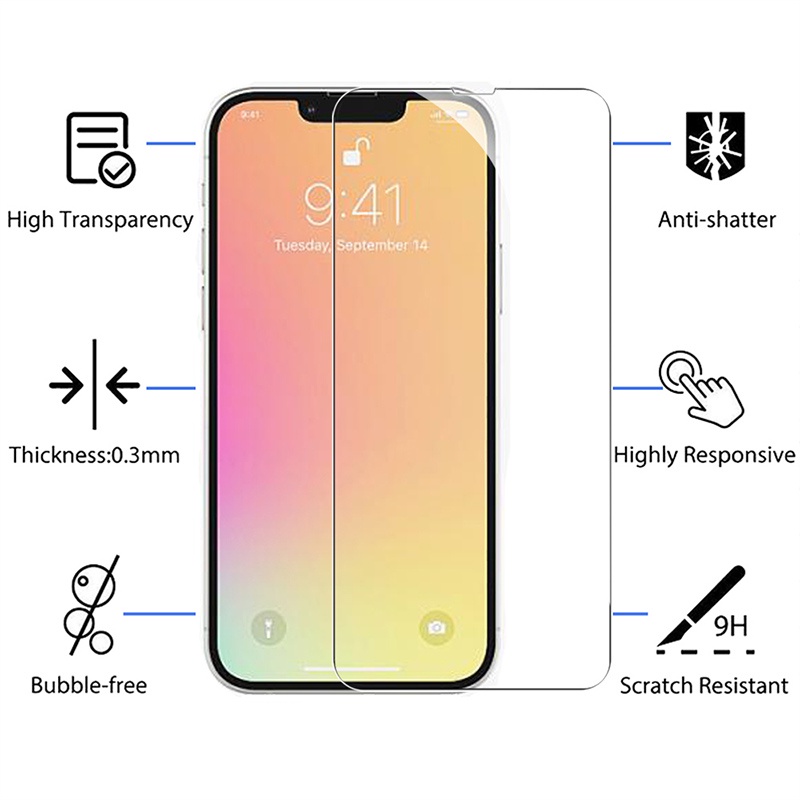 4 Kính Cường Lực Tương Thích Cho iPhone 14 Pro MAX 11 12 13 Pro 17 Pro Max Kính Bảo Vệ Màn Hình 16 15 17 Air