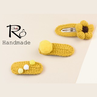 Combo 3 kẹp tóc len Handmade đẹp giá tốt đẹp và tiện dụng dành cho các bạn gái |Shop Rô Handmade
