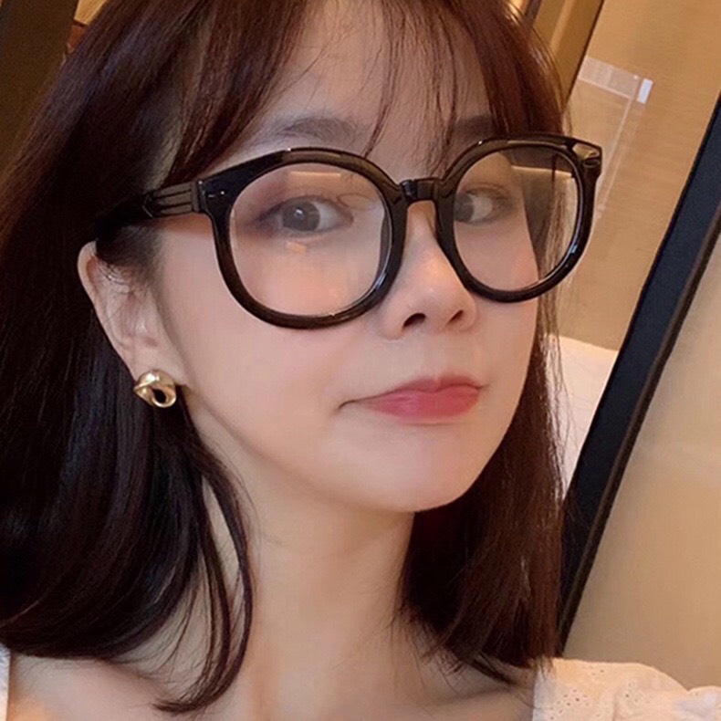 Kính cận thời trang nam nữ gọng tròn đẹp cute giá rẻ mắt kính không độ chống tia UV phong cách Ulzzang HANASO 041