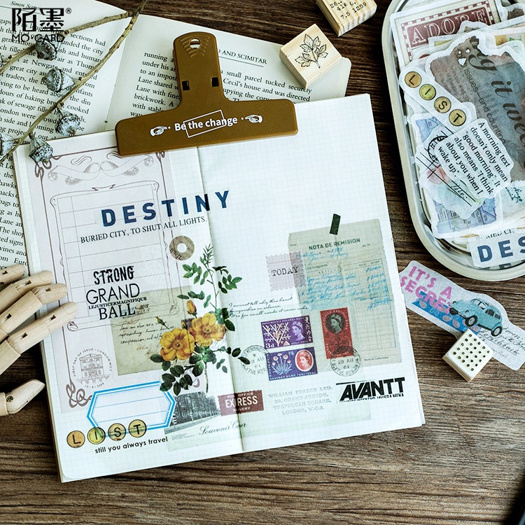 Sticker vintage dán sổ cute set 60 miếng dán HD84-K54 DIY Crafts, Scrapbook, Journal, Diary, Planner, Wal Seal Ect.