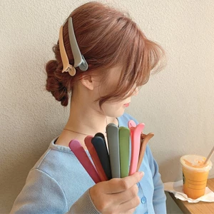Kẹp tóc mỏ vịt bằng nhựa màu sắc ngọt ngào đơn giản không để lại dấu vết