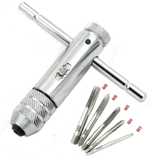 6 Chiếc Snap Grip M3-M8 Có Thể Điều Chỉnh Ratchet Cờ Lê Và Vòi Vít T-bar Tập Mô-men Xoắn Cờ Lê Tay Cầm Cho Vít Tap Mũi Khoan