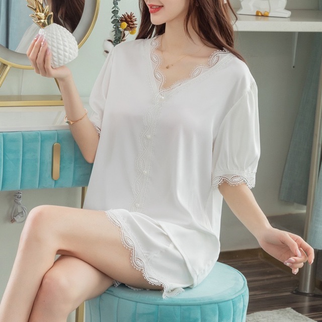 Bộ Lụa Phối Ren Cao Cấp Mềm Mát mịn (kèm video)