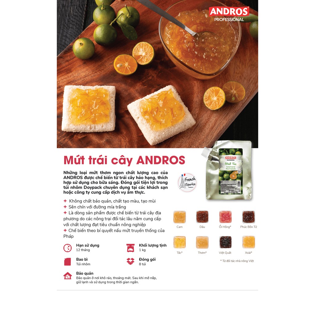Ảnh Mứt Việt Quất Thiên Nhiên Ít Đường - Không chất bảo quản - ANDROS - 1KG 3
