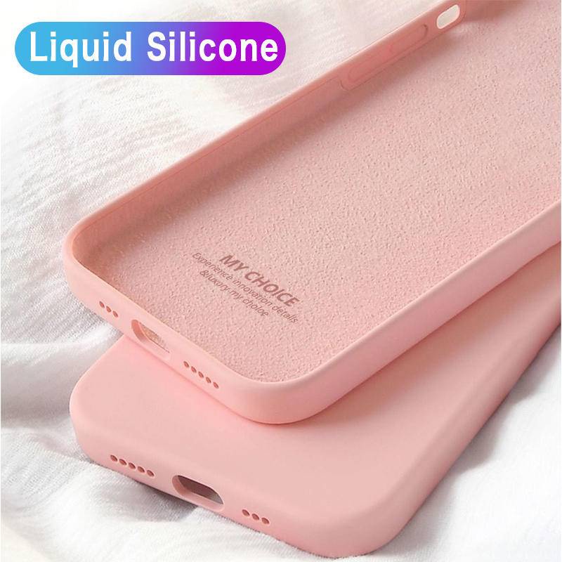 Mỏng Mềm Kẹo Bao Ốp Lưng Điện Thoại iPhone 12 13 Pro Max Mini iPhone12 iPhone13 Sang Trọng Nguyên Bản Vuông Lỏng Silicon