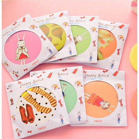 Gương Mini Cầm Tay Đáng Yêu - Gương Tròn Bỏ Túi Tiện Dụng