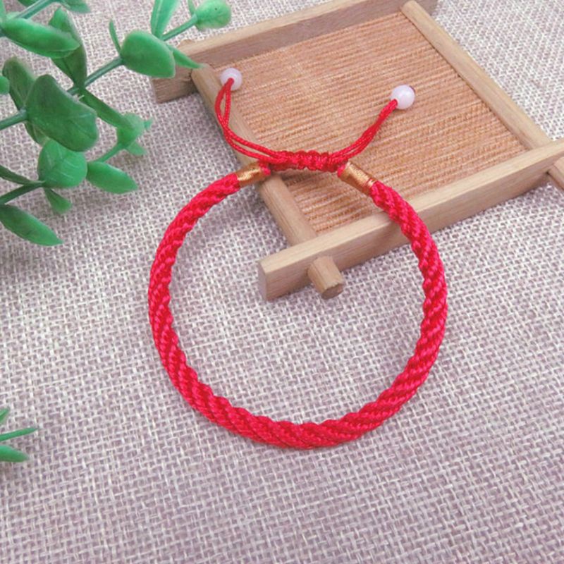 Vòng tay bện dây thừng handmade điều chỉnh được trang trí cầu may mắn dành cho các cặp đôi nam nữ