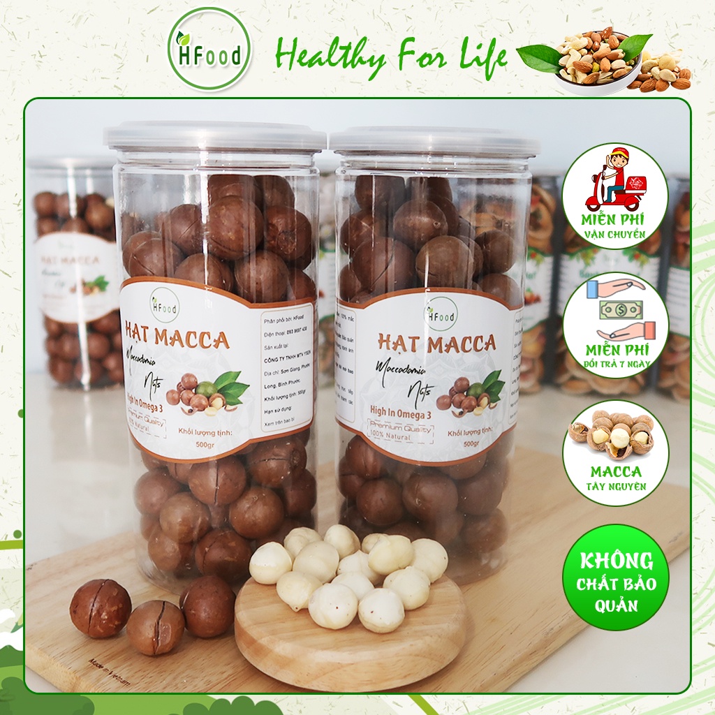Hạt macca, hạt mắc ca nứt vỏ thơm ngon giòn béo HFOOD 500gr-Hạt macca ...