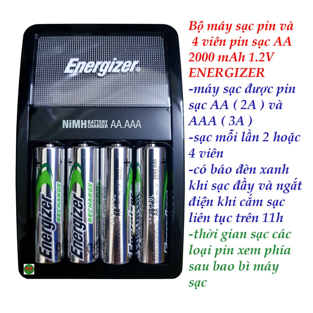 Bộ Sạc Pin AA - AAA ENERGIZER CHVCM4 có kèm 4 / 6 / 8 viên pin sạc AA ...