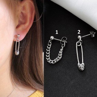 Khuyên tai titan unisex kim tây họa tiết Iris chrome hearts không gỉ