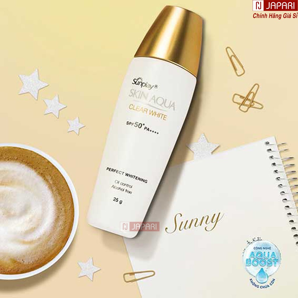 Kem Chống Nắng Skin Aqua Nắp Vàng Clear White Cho Da Dầu Mụn -Kcn Sunplay Skinaqua Nhật Bản Kiềm Dầu Nâng Tone JAPARI | BigBuy360 - bigbuy360.vn