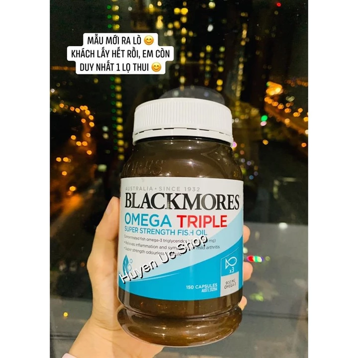 Viên uống dầu cá hàm lượng cao Blackmores Omega Triple Super Strength Fish Oil, 60 viên - 150 viên