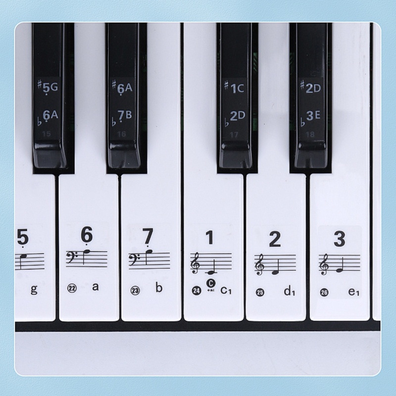 Miếng Dán Đàn Piano Màu Mon Cho 54 61 88 Phím Phím Ghi Chú Nhãn Dành Cho Người Mới Bắt Đầu Trong Suốt Và Có Thể Tháo Rời