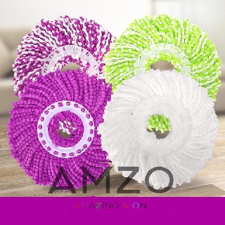 AMZO_COMBO 4 BÔNG LAU NHÀ TRÒN 360 THAY THẾ MỌI LOẠI CÂY HIỆN NAY - SỢI BÔNG COTTON THẤM HÚT TỐT