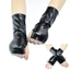 VVDZA Găng Tay Đen Gothic PU Mittens Gothic Punk Dress Up