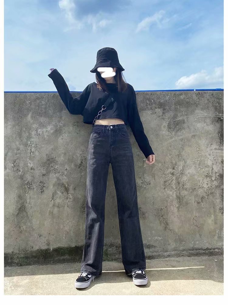 Ảnh Quần jeans lưng cao ống rộng thời trang xinh xắn cho nữ 2020 3