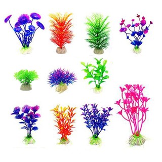 Bộ 10 Cây Cỏ Nhựa Nhân Tạo Trang Trí Bể Cá 10cm
