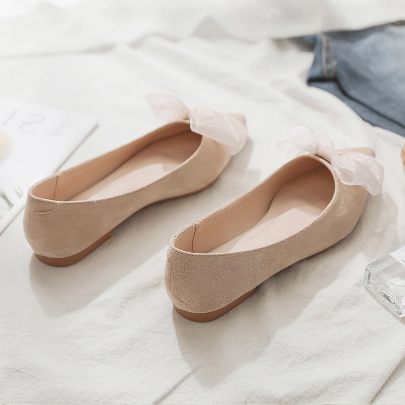 Size Lớn (31-46) Dạo Phố Giày Đế Bằng Nữ Mũi Nhọn Tất Cả Trận Đấu Giày Đậu Hà Lan Nơ Giày Muỗng Size Lớn 46 45 44 43 Thoải Mái Công Nhân Văn Phòng Chị Em