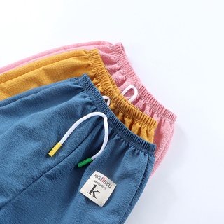 1-12Y Trẻ Em Quần Buộc Dây Thoáng Khí Mỏng Denim Hậu Cung Quần Bé Gái Bé Trai Quần Thường Ngày Cho Mùa Xuân Mùa Hè