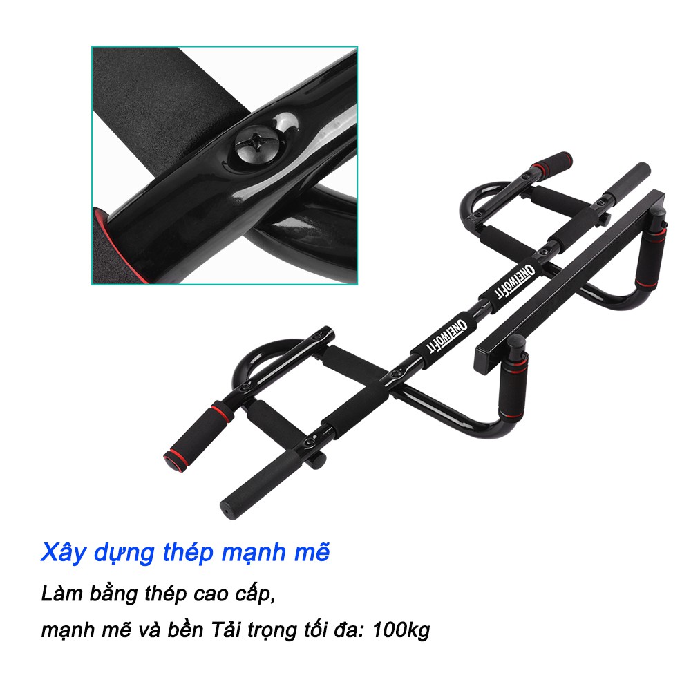 Ảnh OneTwoFit thanh tập xà đơn Pull Up Bar Chin Up Bar Multi-Grip Body Workout Bar 2