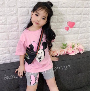 🧚🏻‍♀️🧚🏻‍♀️Set pé áo thun mickey + quần quá cute ❤️