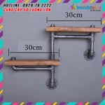 [GIÁ GỐC] kệ gỗ treo tường 2 tầng kệ sách decor bằng ống săt bền đẹp trang trí nhà và quán cafe sáng tạo TRENDDECOR.vn — ảnh 2