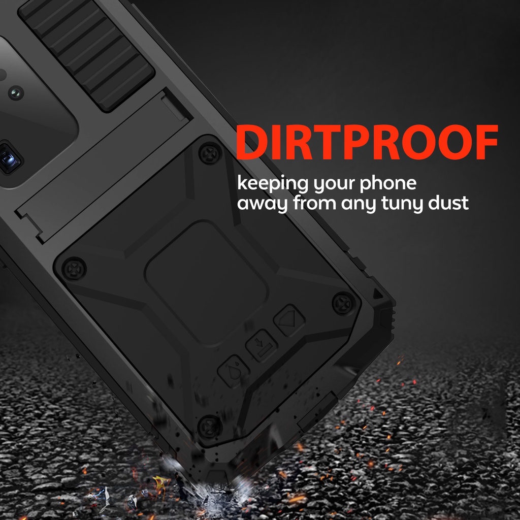 Ốp lưng chống nước 360 Doom Armor IP54 cho Samsung Galaxy S24 Ultra 5G S25 S23 Ultra S21 Plus S20 Plus Note 20 Ultra 5G S22 Ultra Ốp lưng kim loại lai chống sốc