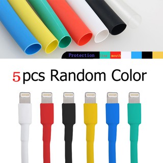 Bộ 5 phụ kiện bảo vệ dây cáp sạc USB thích hợp cho Iphone x xr xs 8 7 6 5 plus