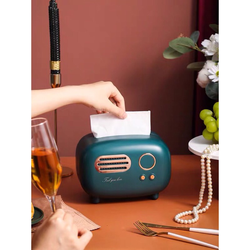 Hộp đựng giấy ăn radio phong cách cổ điển