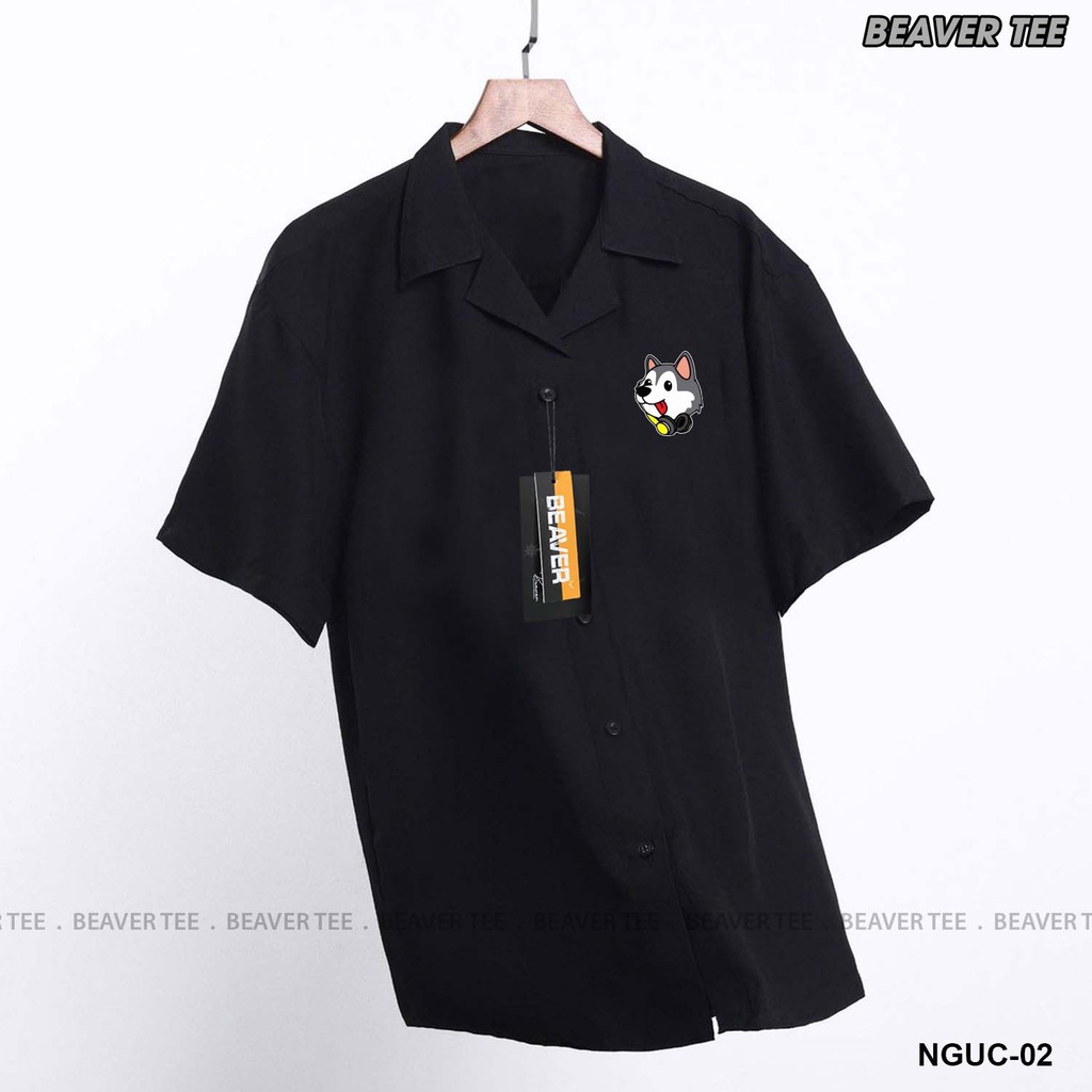 Áo sơ mi Basic Unisex form rộng , cổ vest - NGUC 02