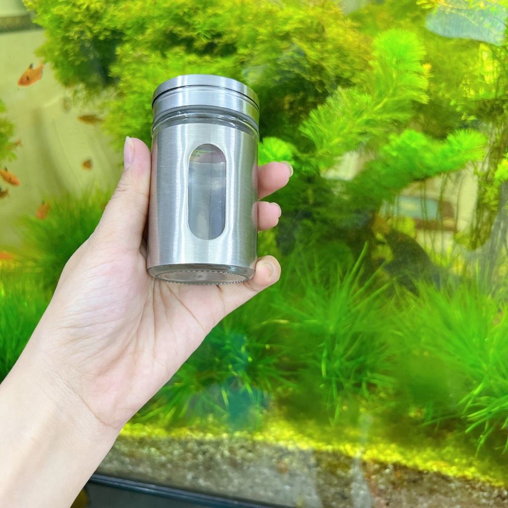HỦ Đựng Hạt Tiêu, Tăm, Gia Vị Cao Cấp, Hũ Thuỷ Tinh Bọc Inox 304 Cao Cấp VANDO