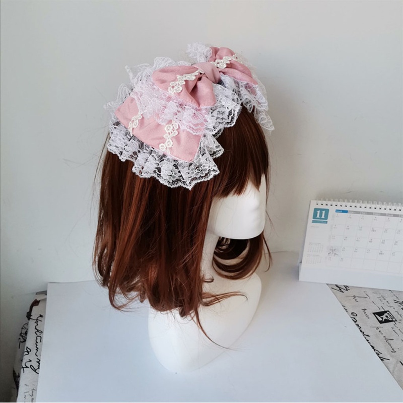 Wellb Victoria Retro Ren Đầu Ngọt Hai Lớp Tóc Lớn Vòng Anime Gothic Người Giúp Việc Đảng Cosplay Mũ Đội Đầu