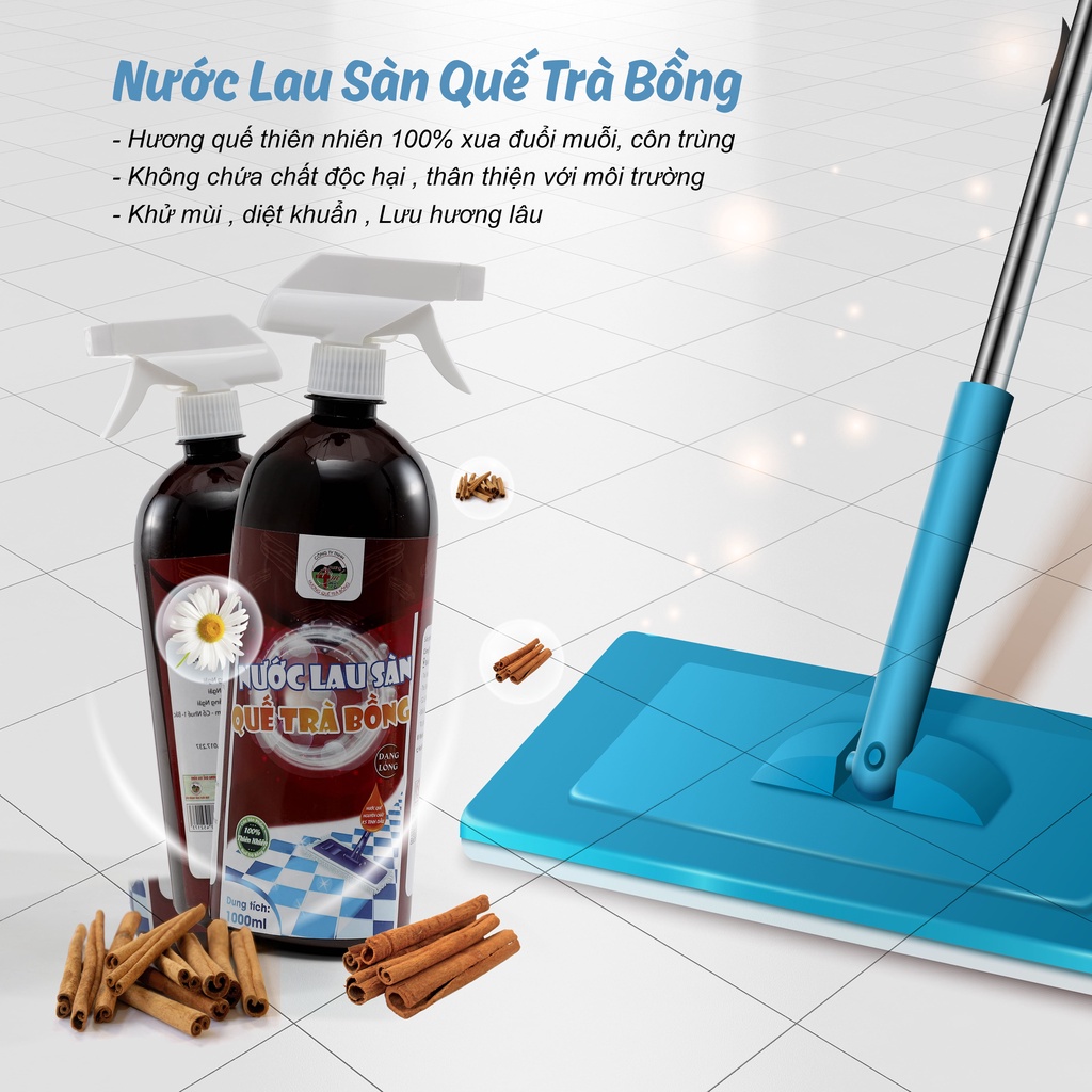 Ảnh Nước Lau Sàn Quế Trà Bồng Lỏng X5 Tinh Dầu Quế 1000ml 4