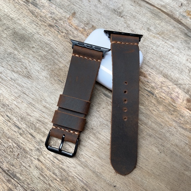 Dây đeo dành cho apple watch ( kèm khoá ) da sáp ngựa điên. APW2