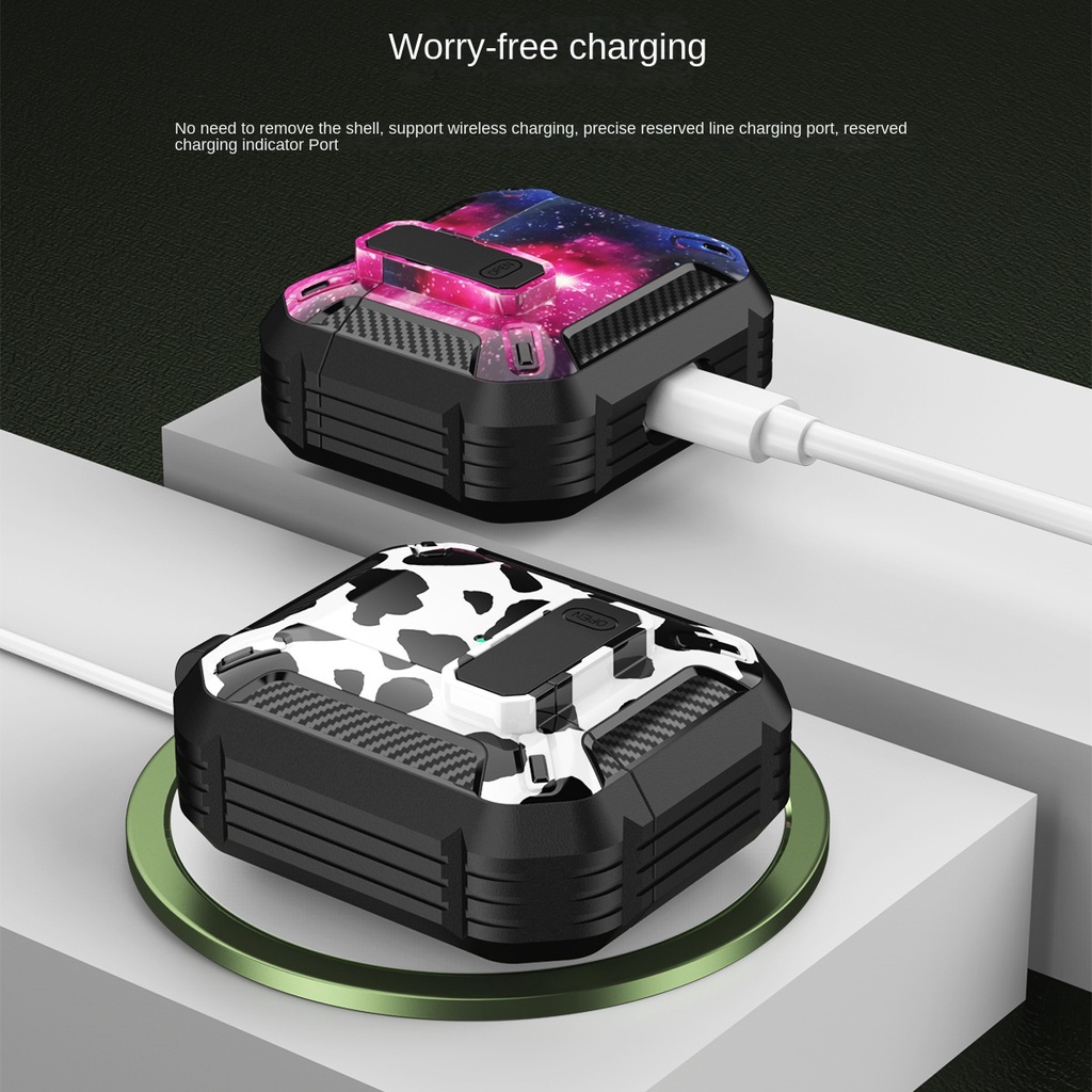 Vỏ bảo vệ Air AirPods Pro2 Vỏ bảo vệ Mecha Buckle Switch Carabiner AirPods1 / 2 / 3 Vỏ tai nghe in hình