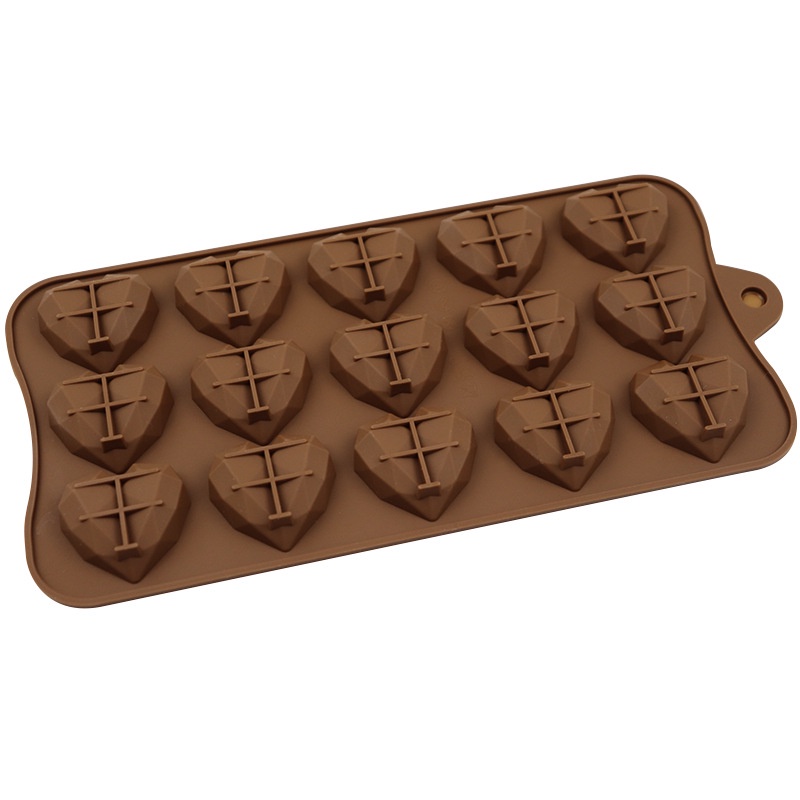Khuôn Silicone 8/15 Ngăn Tạo Hình Trái Tim Làm Bánh