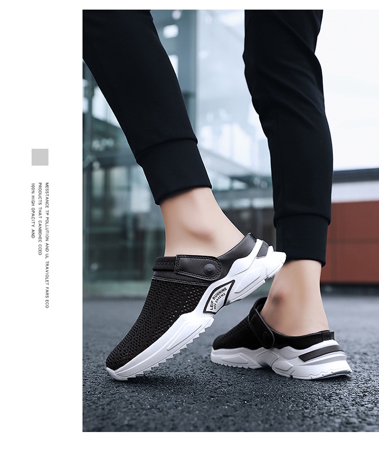2025 Nam Nữ Mùa Hè Sandal Lưới Mules Thoáng Khí Đệm Đi Biển Flip Flops Giày Chắc Chắn Flat Tắm Dép Bên Ngoài Nam Dép