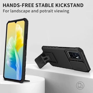 Ốp Điện Thoại Siêu Mỏng Chống Sốc Có Giá Đỡ Cho Vivo V23E (4G / 5G) / Y17 Y15 Y12 Y11 Y20 Y50 Y30