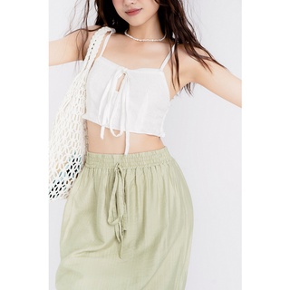 Áo hai dây thắt nơ màu trắng Lily Top - Laimer