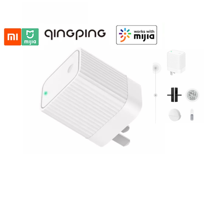 Qingping Bluetooth Gateway Hub Tương thích WIFI Dữ liệu xem từ xa Thiết bị phụ Liên kết thông minh Thiết bị gia đình hoạt động với ứng dụng nhà Mi