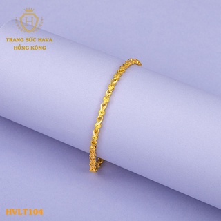 Lắc Tay, Vòng Tay Nữ Trơn Xi Mạ Vàng Non Cao Cấp - Trang Sức Hava Hong Kong - HVLT19