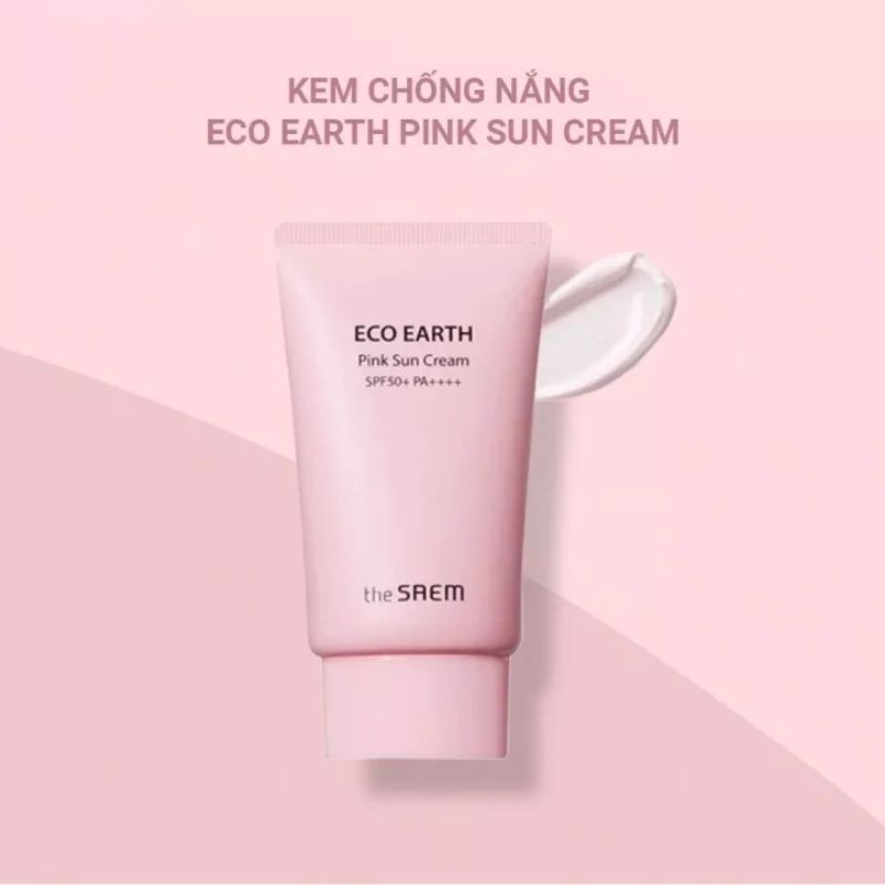 Kem chống nắng The Saem Eco Earth Pink Sun Cream SPF50