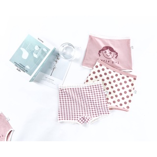 [T08] combo 3 quần chíp đùi, chíp tam giác cho bé gái, quần lót trẻ em Maruka Fashion chấm bi hồng cotton 6-44kg