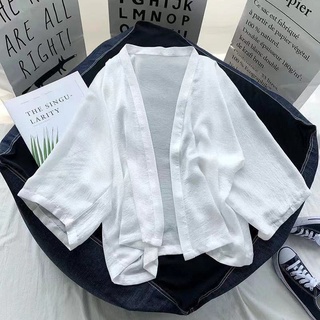 Áo khoác kimono màu trơn phong cách Hàn Quốc cho nữ