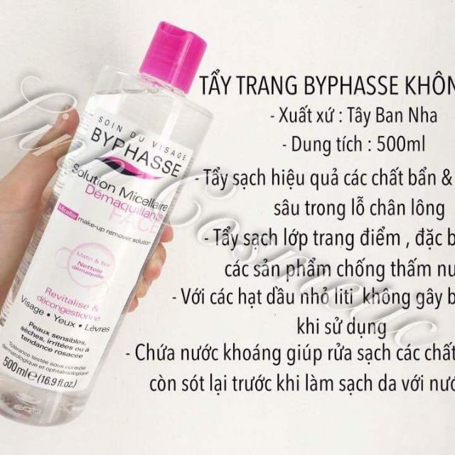 NƯỚC TẨY TRANG BYPH'ASSE 500ML MẦU HỒNG | Shopee Việt Nam