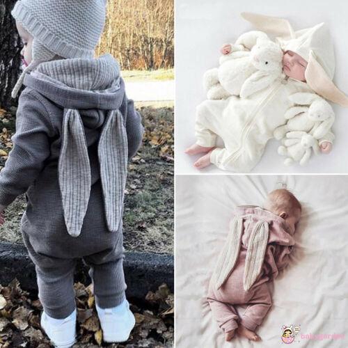 Áo liền quần có nón tai thỏ phong cách đáng yêu cho bé từ 0-24 tháng