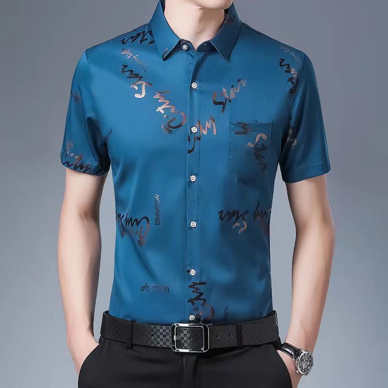 Áo Sơ Mi Nam Tay Ngắn Họa Tiết Hoa Thời Trang