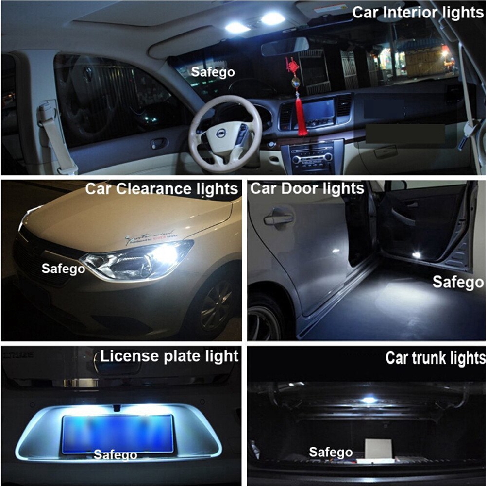 Set 10 đèn LED đỗ xe hơi 4 chip W5W T10 194 168 W5W 4SMD chất lượng cao