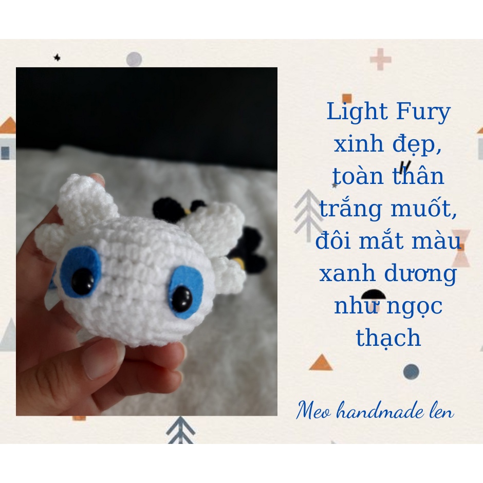 [có sẵn] Móc khóa Rồng - Bí kiếp luyện rồng - Răng sún - Handmade len - Amigurumi (có chuông)